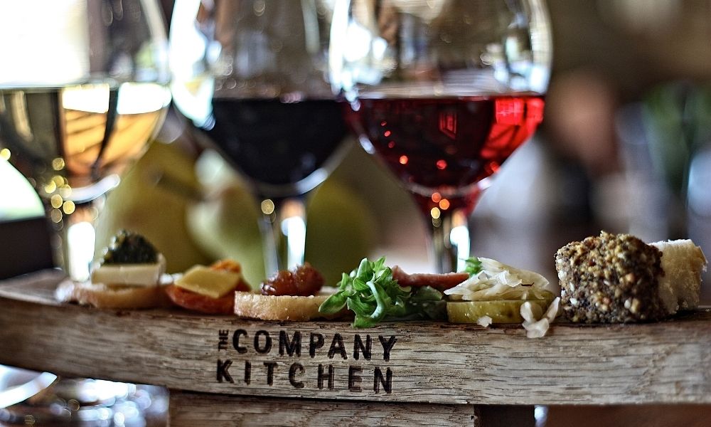 wine platter and small bites with each glass