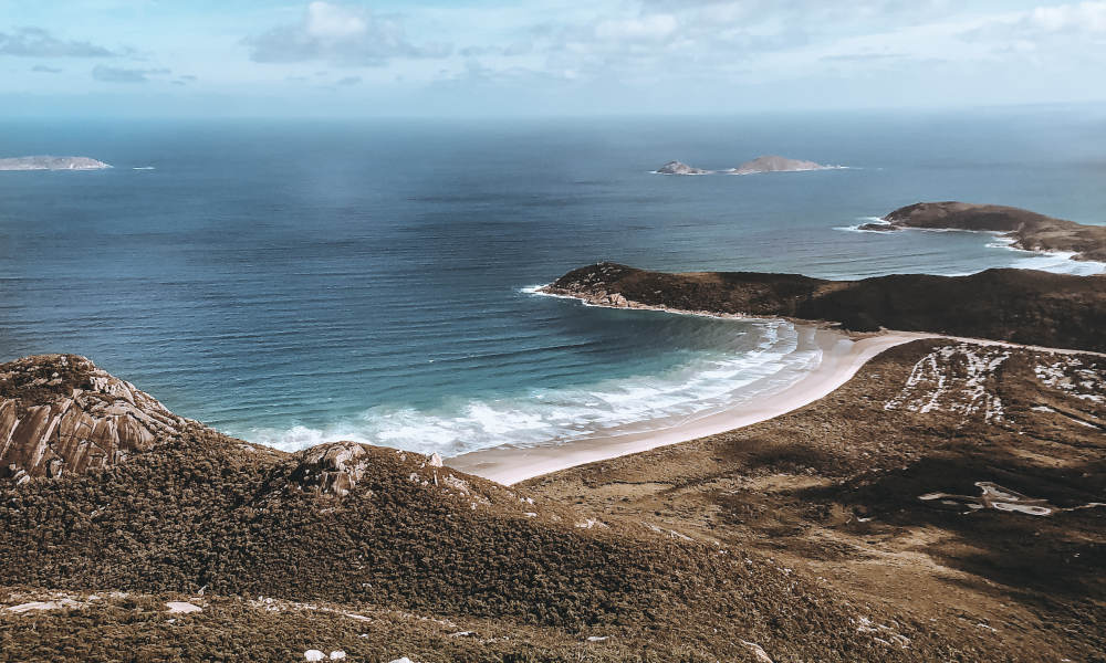 looking over the coastline of wilsons prom