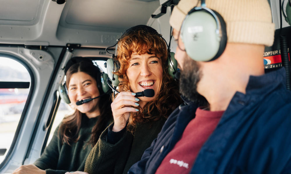 inside the helicopter